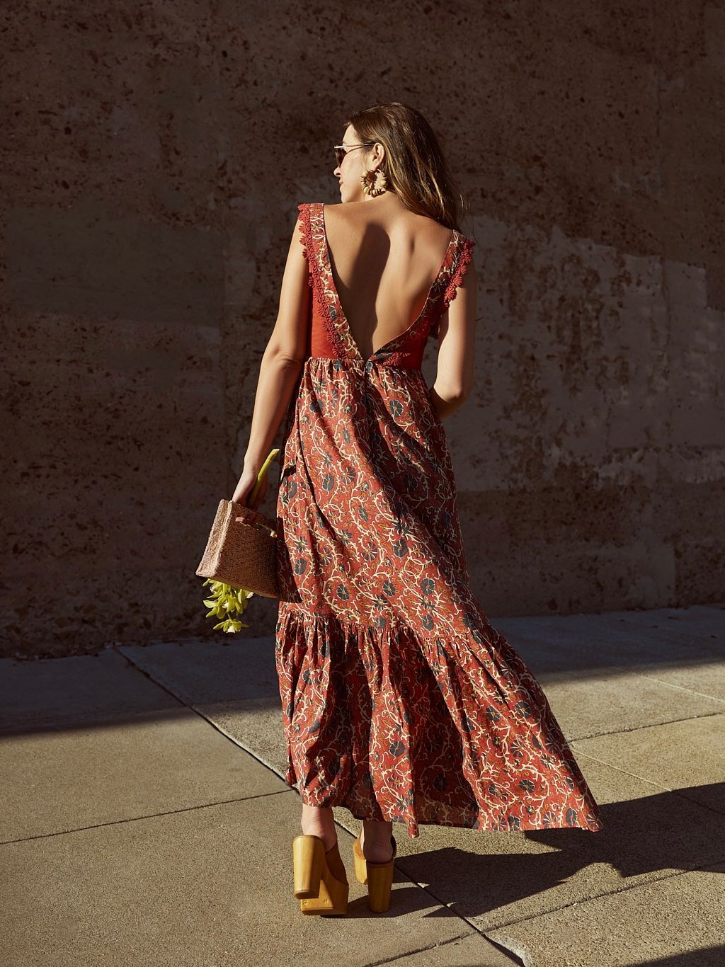 Clark Maxi Dress - Redwood & Sapphire Floral