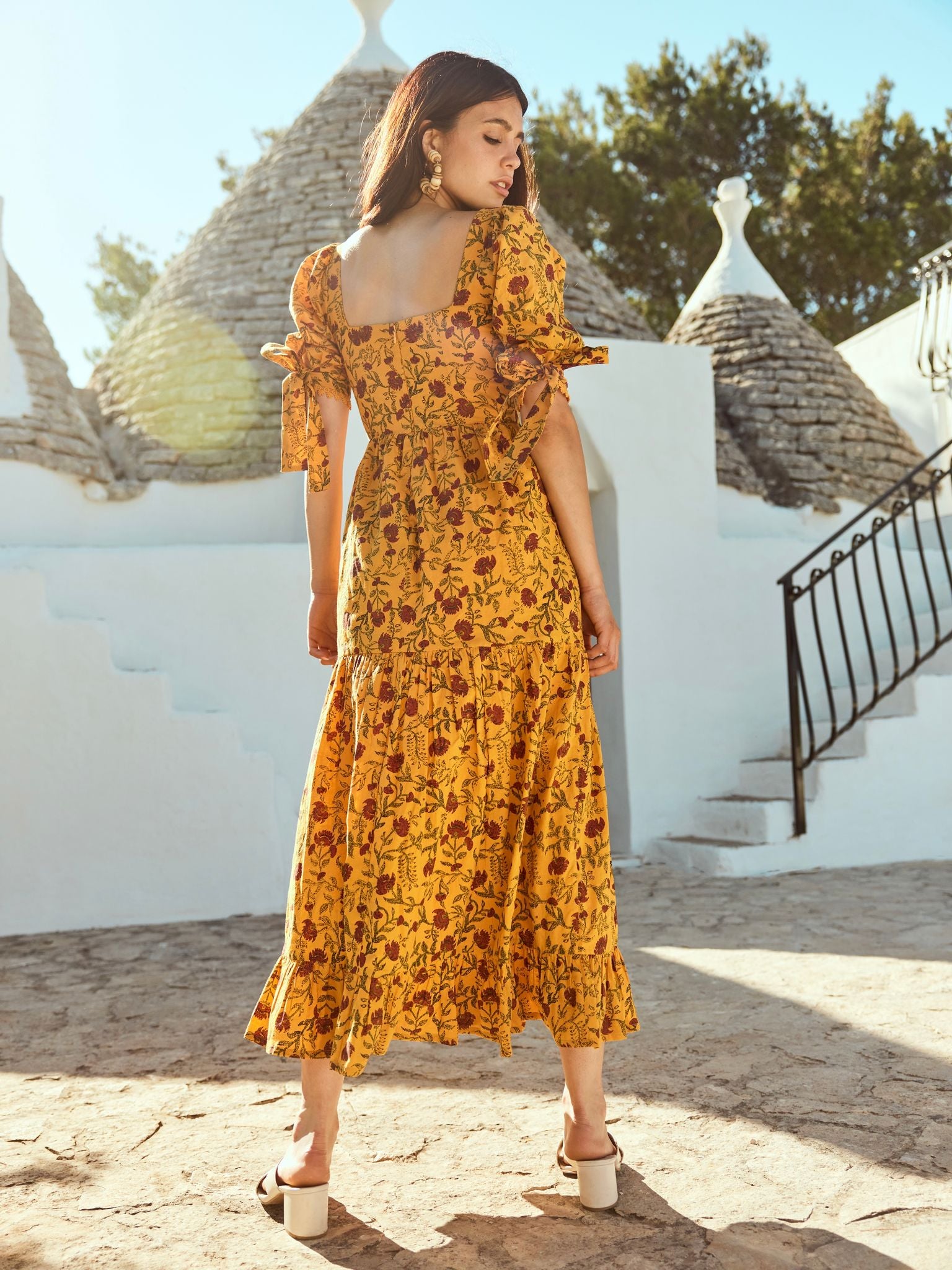 Barbara Maxi Dress - Golden Marguerite & Chili Floral Print