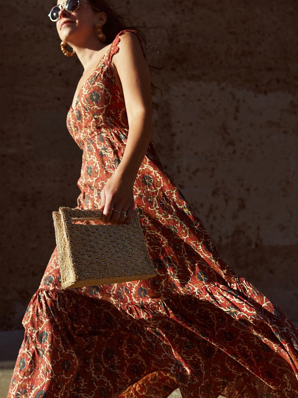 Clark Maxi Dress - Redwood & Sapphire Floral