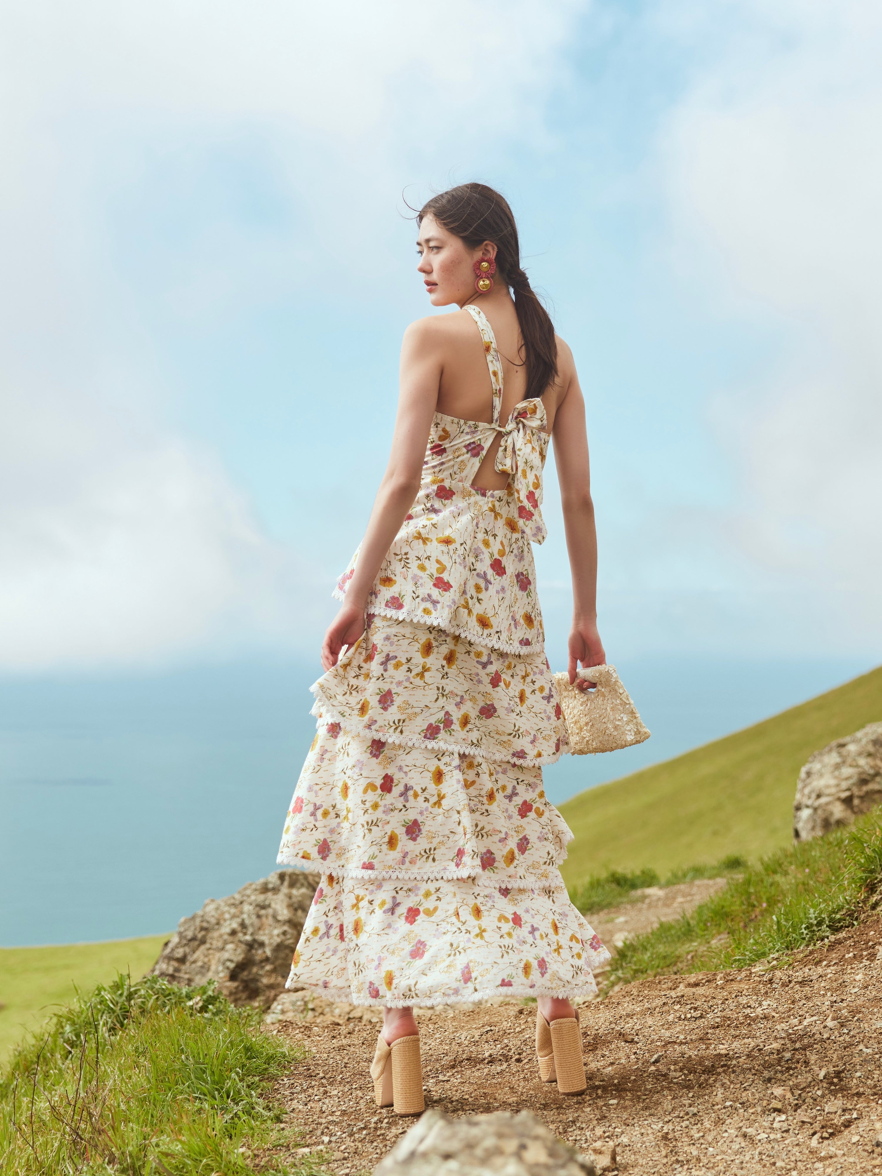 Emma Tiered Dress - Alabaster Multicolor Floral