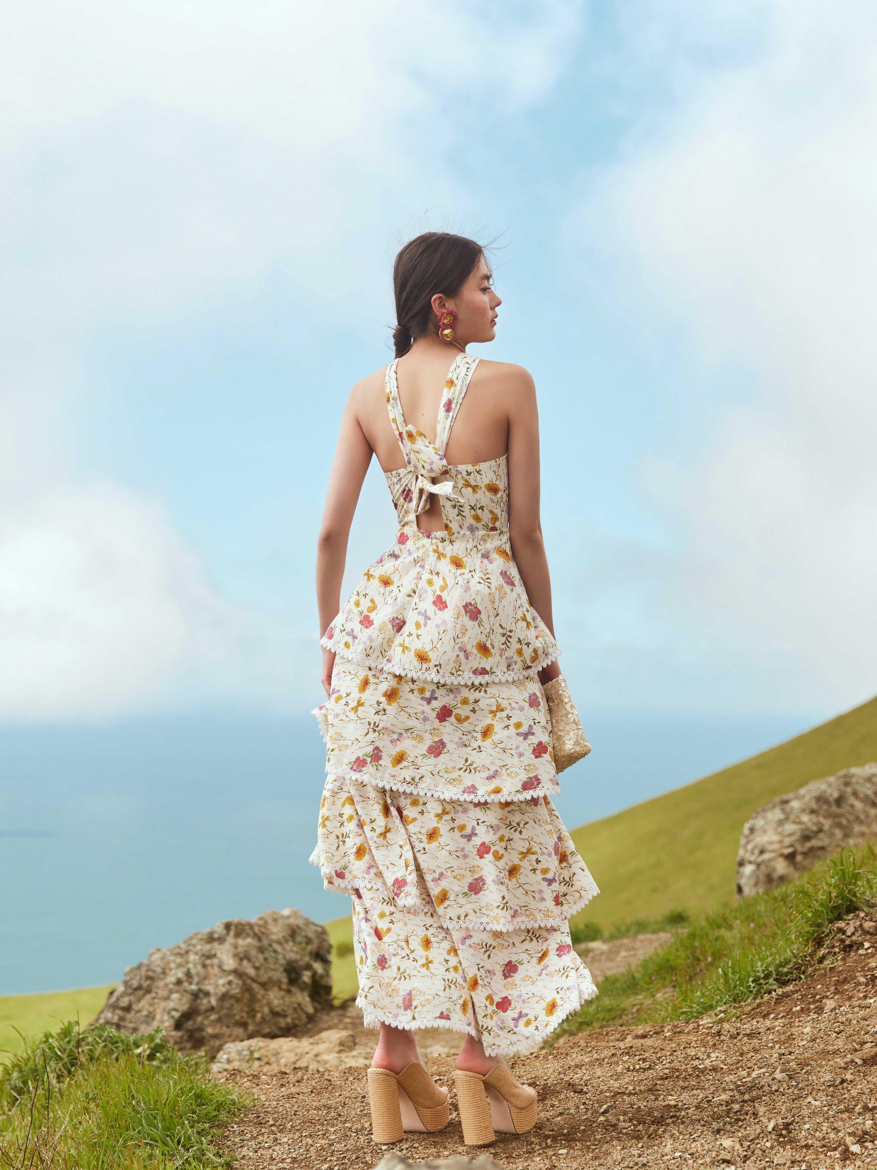 Emma Tiered Dress - Alabaster Multicolor Floral