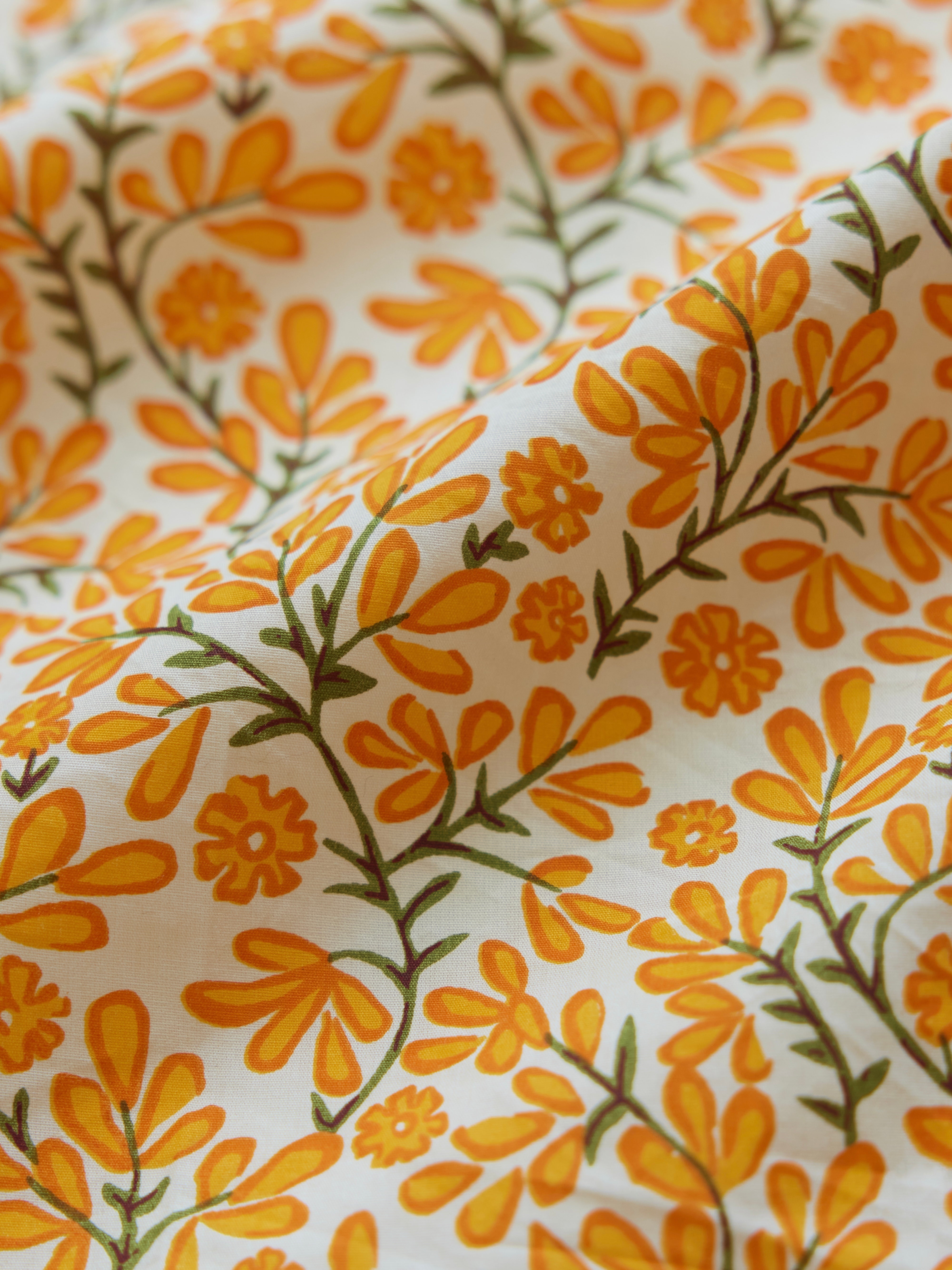 Olivia Midi Dress - Ivory/Clementine Floral