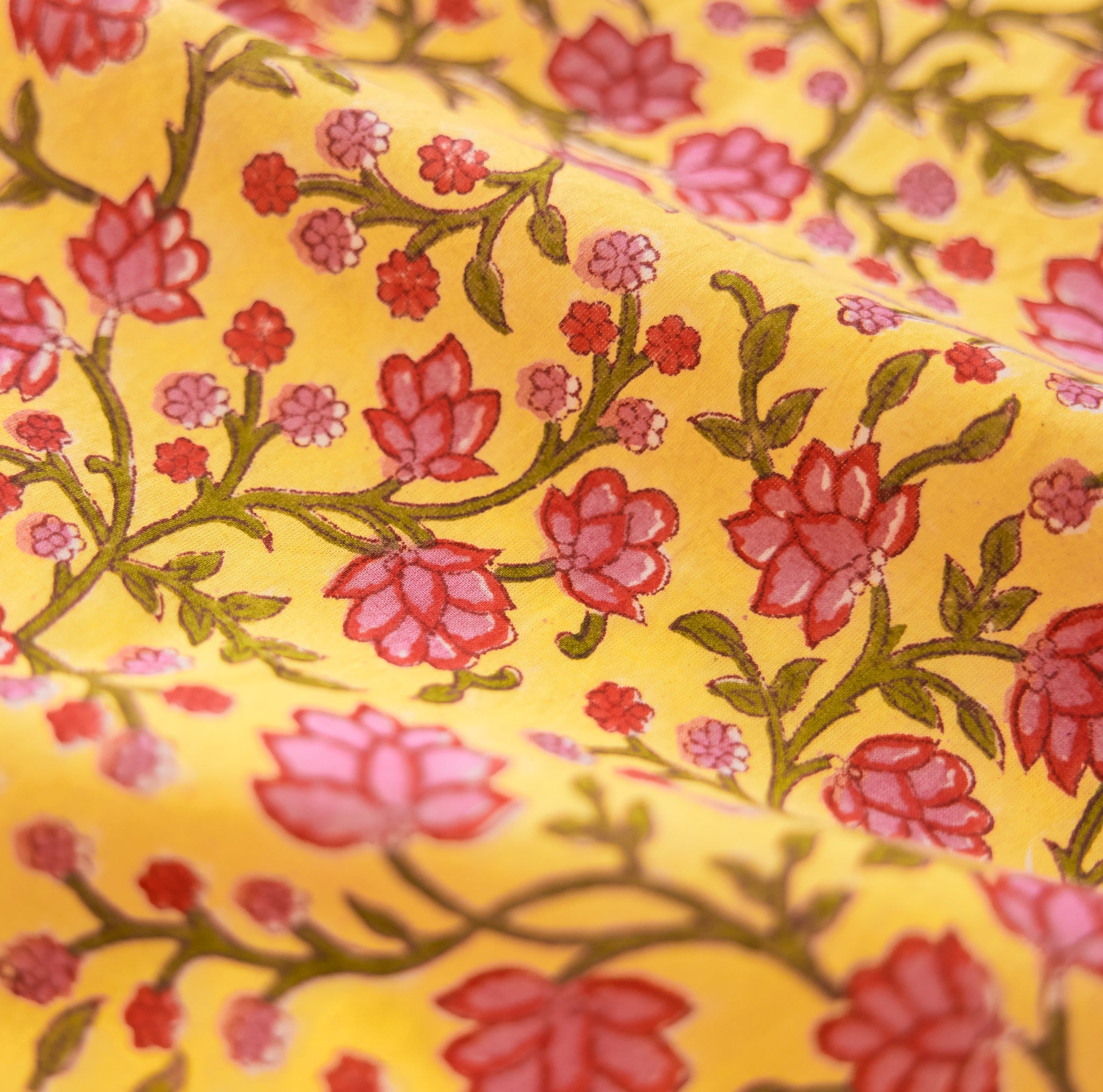 Patsy Fluted Pencil Skirt - Amber & Fuchsia Floral print